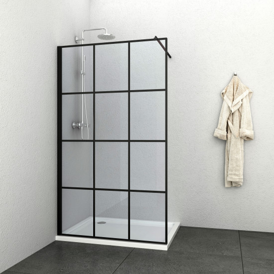 ELITE BLACK zuhanyfal (6 mm) 118-120 x 195 cm