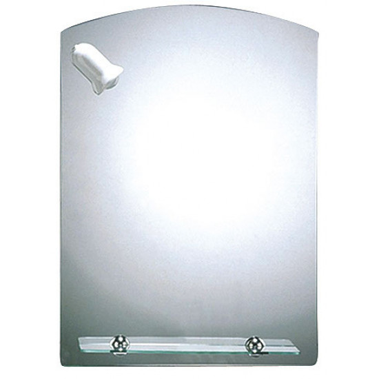 Tükör LED-világítással, üvegpolccal 50 x 70 cm