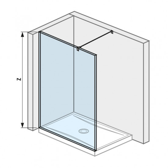 Üveg oldalfal zuhanytálcához 1200x800/900 mm