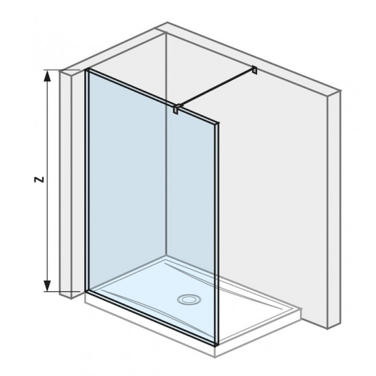 Üveg oldalfal zuhanytálcához 1400x800/900 mm