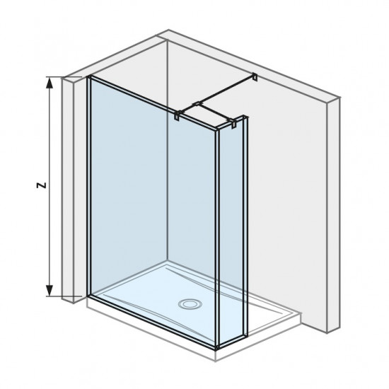 Üveg oldalfal zuhanytálcához 1300x800/900 mm