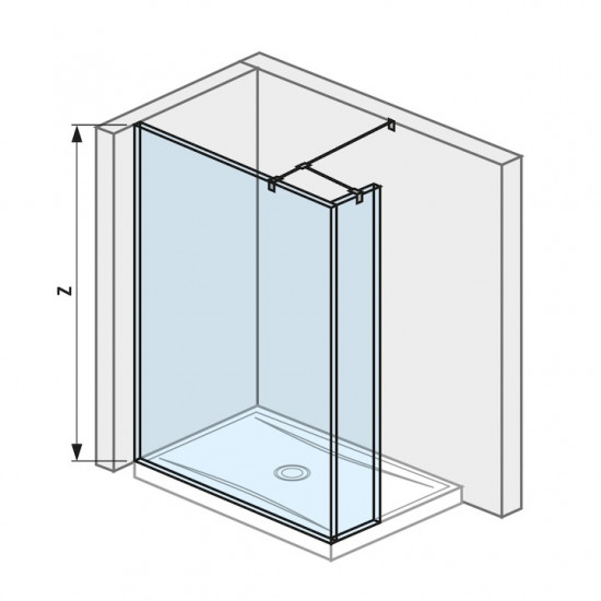 Üveg oldalfal zuhanytálcához 1400x800/900 mm