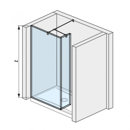 Üveg oldalfal zuhanytálcához 1200/1300x800/900 mm