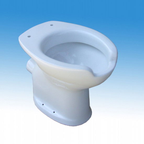 Porcelán WC-kagyló mozgáskorlátozott felhasználók részére, magasított, padlón álló, hátsó kifolyással